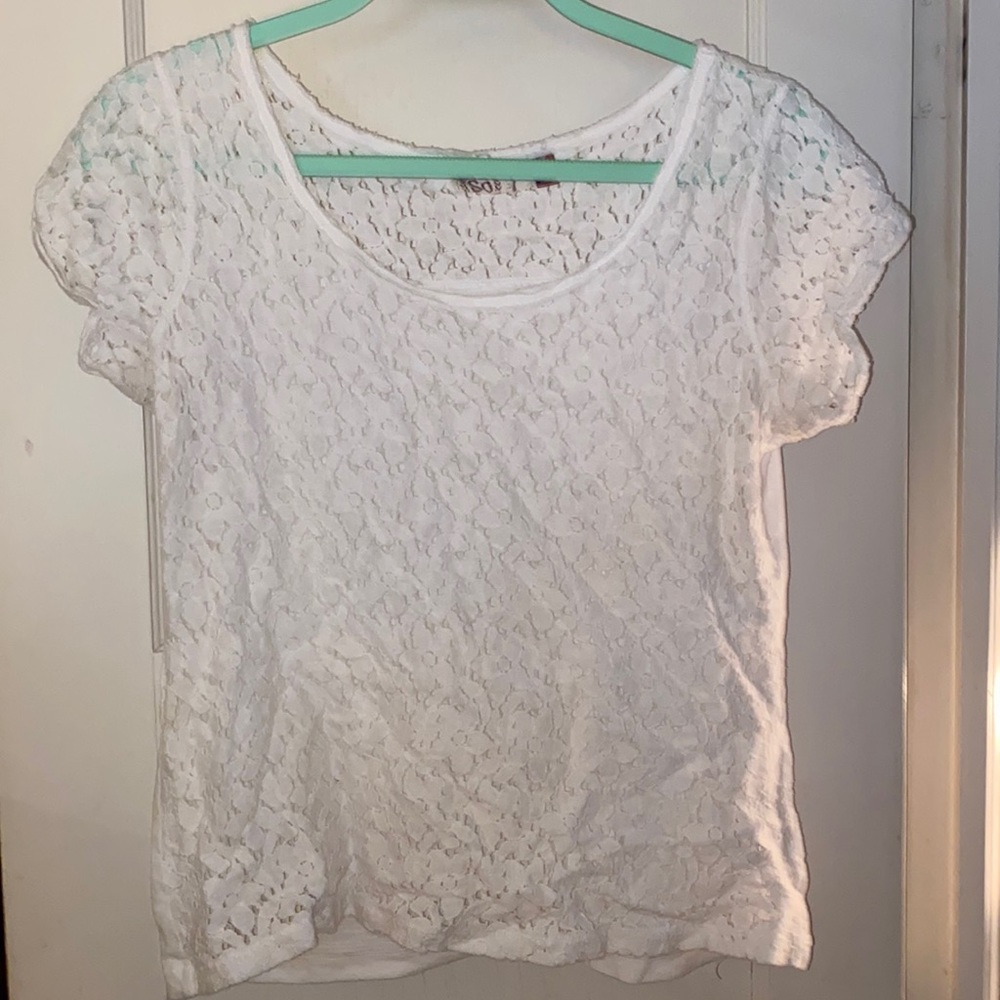 White crop floral top